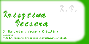 krisztina vecsera business card